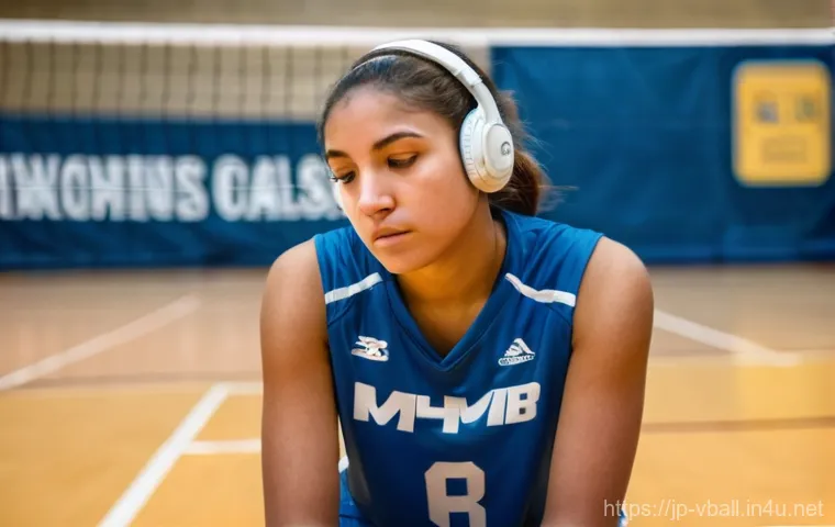 배구 경기 전 워밍업 - A close-up, instructional-style image of a female volleyball player, demonstrating injury prevention...