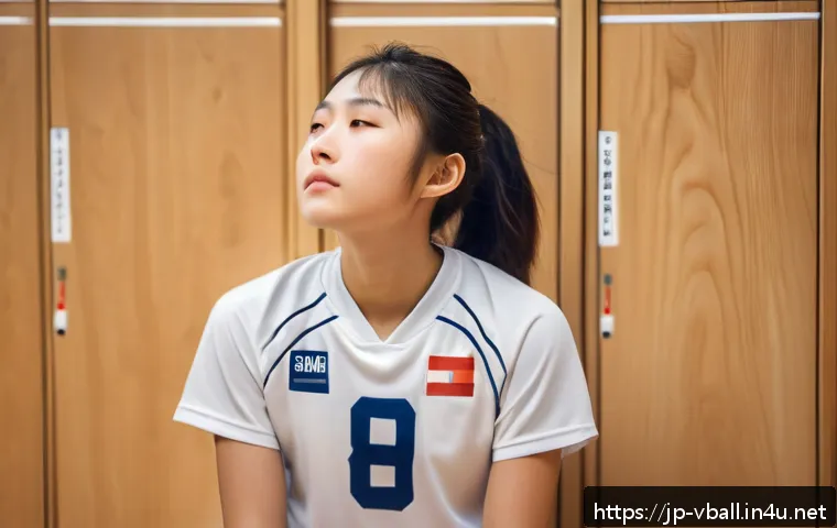 배구 경기 후 멘탈 회복 - A young Japanese volleyball player sitting calmly in the locker room after a match, practicing deep ...